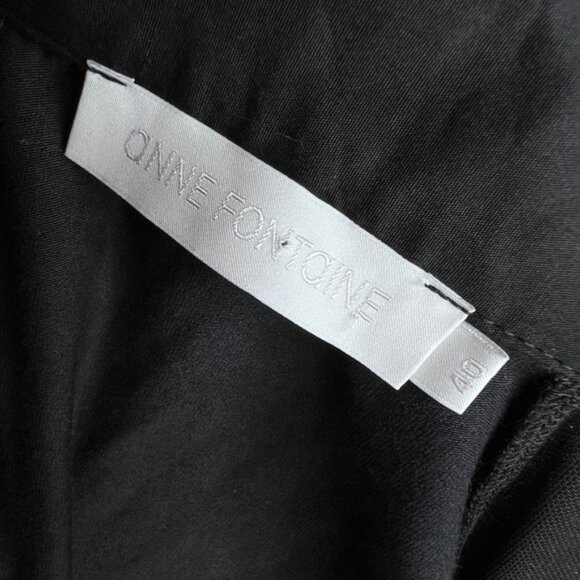 Anne Fontaine Black Double Breasted Mesh Sleeve Blouse Top 40 - Picture 5 of 6